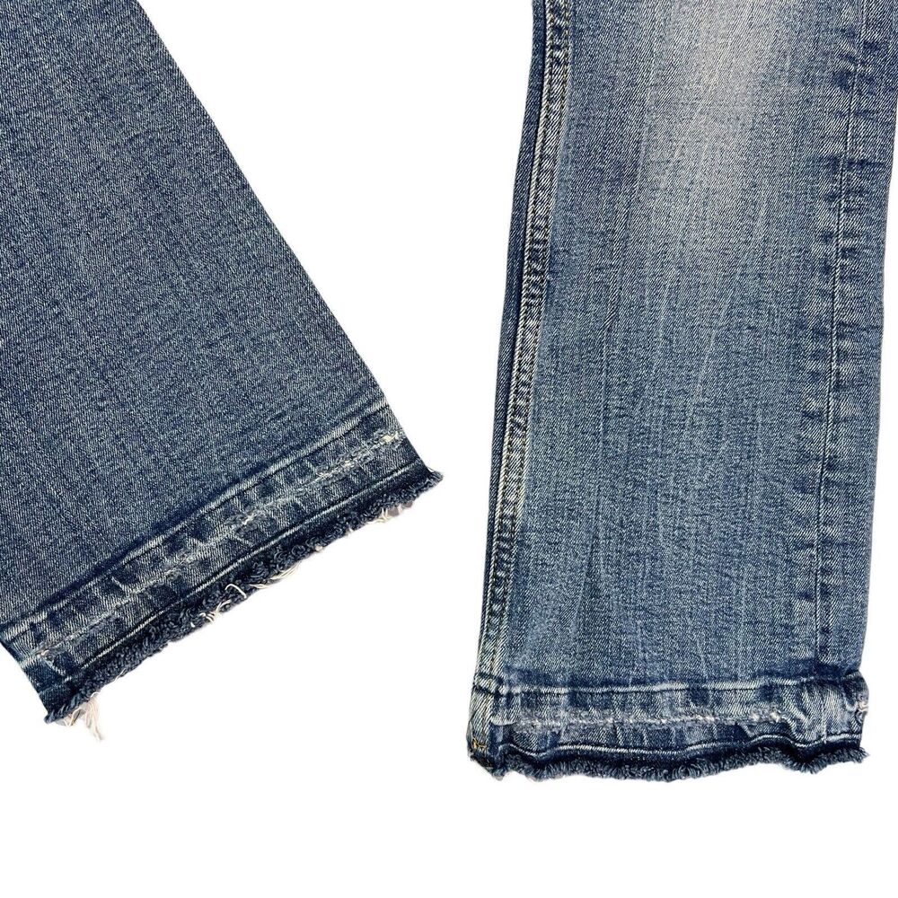 Zara Premium Denim Women's Size 2 Raw Hem Stitch Detail Jeans Mid Rise - Picture 2 of 16